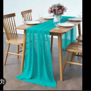💥Elegant Light Blue Sheer Fabric runner
